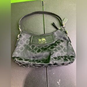 Coach Black and Gray Signature Shoulder Bag